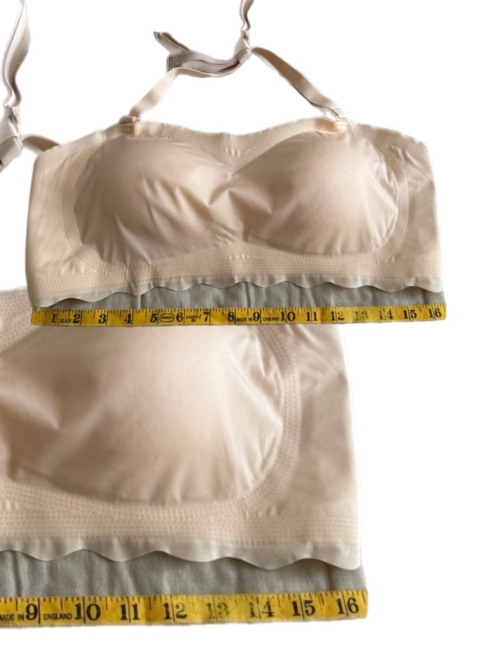 Bandeau Push Up Bra Seamless Convertible Plus Size Full Support in Cream NWOT - Picture 7 of 17